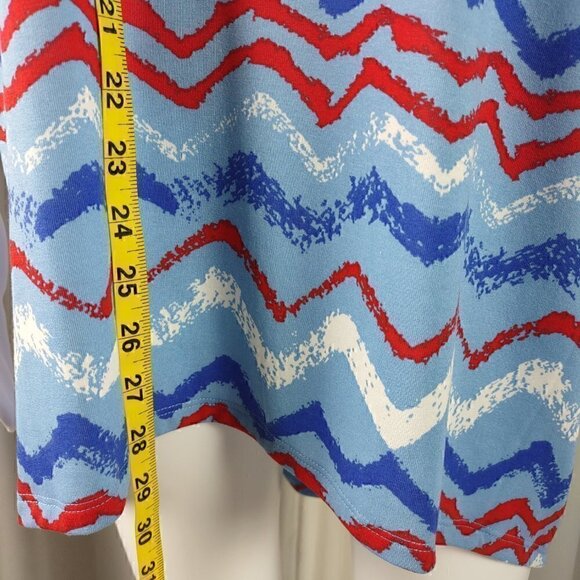 Lularoe Irma Blue, White, Red Top Size XS (NWT) - Picture 6 of 10
